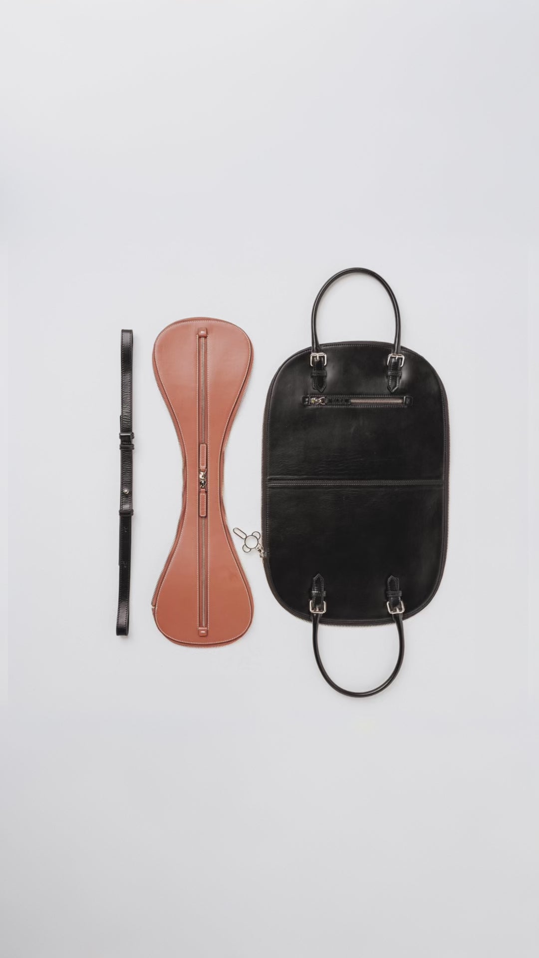 Black Brown Bowling Bag